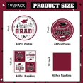 thumbnail image 2 of Graduation Party Supplies Kit Serves 50 - Graduation Party Maroon Class of 2025 Tableware Disposable Dinner Plates Dessert Plates and Napkins for Congrats Grad Party Decorations, 2 of 6