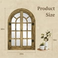 thumbnail image 3 of FRMALL Arched Mirror Window Mirrors for Wall Decor 24"x36" Wood Frame, Brown, 3 of 6