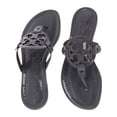 thumbnail image 3 of Tory Burch Womens Miller Patent Leather T-Strap Thong Sandals, 3 of 3