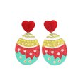 thumbnail image 1 of LYMAYTER Colorful Bunny Flower Pattern Earrings 1 Pair Easter Egg Earrings - Colorful, Bunny Pattern, 1 of 7