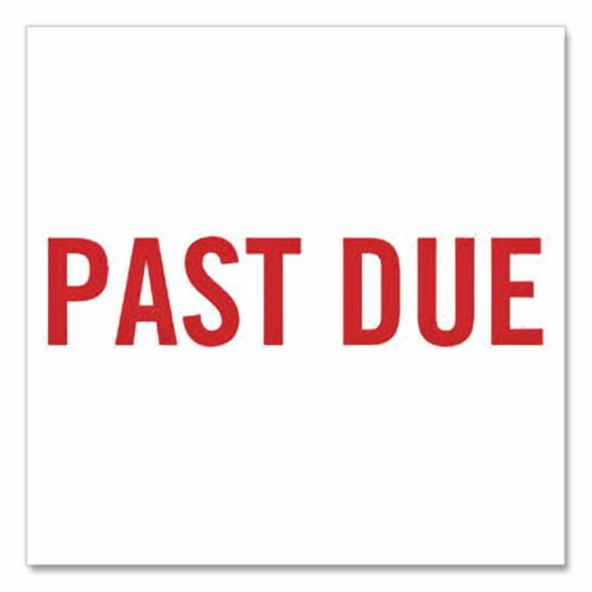 Pre-Inked Message Stamp, Past Due, 1.63" X 0.38", Red Ink | Bundle of 5