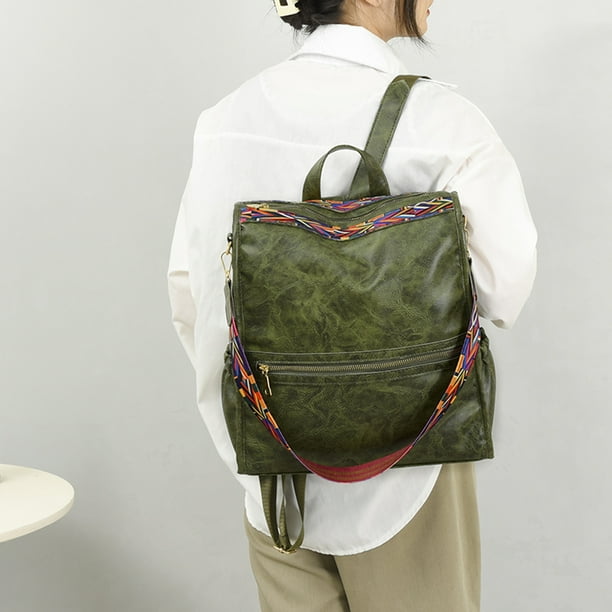Mochila para mujer Moda Retro PU Colegio Hombro Mochila escolar (Verde) Tmvgtek Para estrenar
