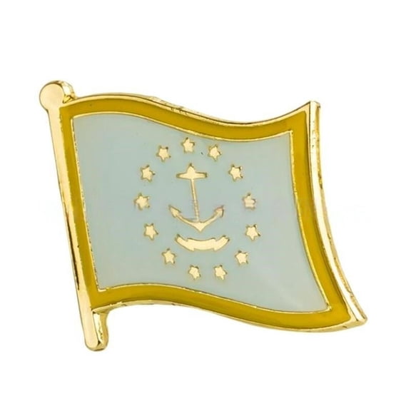 Ysmzzmsy 1 PCS(0.75x0.63 inch) Rhode Island Flag Pin Suit lapel flag pins Plated Metal Enamel Souvenir Hat Men Women Patriotic