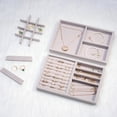 thumbnail image 3 of Bandejas organizadoras de joyas ProCase, apilables, 2 capas, color gris, 3 of 7