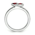 thumbnail image 2 of Stackable Expressions Sterling Silver Garnet Double Heart Stackable Ring, 2 of 5