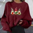 thumbnail image 1 of EGNMCR Chandail en Molleton de Noël Mode Femme Ample Imprimé de Noël Manches Col Rond Pull, 1 of 4
