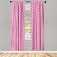 thumbnail image 3 of Ambesonne Pink and White Curtains, Pastel Ogee Line, Pair of 28"x84", Pink Pale Pink and White, 3 of 5