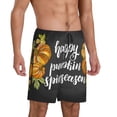 thumbnail image 2 of Bixox Men's Autumn Harvest Pumpkins printed lightweight casual shorts, soft sleep shorts with pockets., 2 of 7
