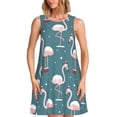 thumbnail image 1 of Balery Flamingo Vestidos de verano para mujer con estampado: vestido holgado sin mangas, vestido playero informal y cómodo para días calurosos., 1 of 7
