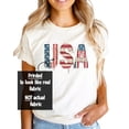 thumbnail image 4 of Distressed USA Flag Shirt for Women Girls Kids Vintage Patriotic 4th of July Family Matching Tee Natural Shirt Youth Small, 4 of 9