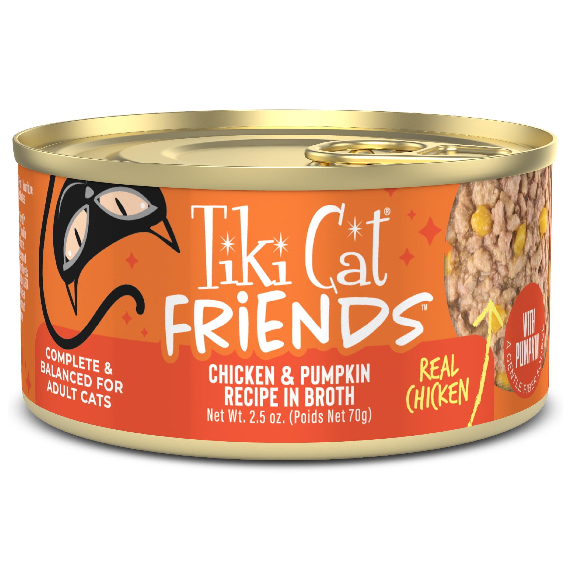(6 pack) Tiki Cat Friends Chicken & Pumpkin, 2.5 oz. Can