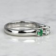 thumbnail image 4 of 0,75 Carat Taille Ronde (F-G/VS1) Véritable Diamond Vert Émeraude Belle Bague de Fiançailles pour Femmes en Or Blanc Massif 18K Taille 8, 4 of 8