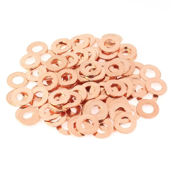 HELIFOUNER 60 Pieces M6x12x1.0mm Copper Washers Copper Metric Sealing Washers Inner Diameter 6mm Outer Diameter 12mm Thickness 1.0mm