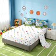 thumbnail image 5 of Manfei Cartoon Soccer Full Size Bedding Sets, Football Soccer Full Size Bed in a Bag, Blue Multicolor White, Polka Dots Reversible 7 Pieces, 5 of 6
