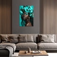 thumbnail image 4 of ZHONGYUTONG African American Canvas Wall Art Black Woman Flower Head Pictures Abstract Black Girl Painting for Living Room Decor Framed (12.00" x 18.00"), 4 of 5