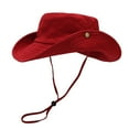 thumbnail image 2 of Jusqu'à 10 $ Chapeaux Bob Rouges Chapeau de Soleil pour Femmes Extérieur Couleur Unie Cool Décontracté Élégant Chapeau de Soleil, 2 of 3