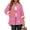 Pink, variant on Fantaslook Denim Jackets for Women Trendy Frayed Hem Shackets Casual Button Up Jean Jacket Coats