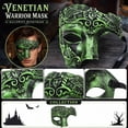 thumbnail image 5 of Masquerade Mask for Men Green Ancient Greek Venetian Half Face Mask Single Pack for Halloween Mardi Gras Prom Gala Party Events, 5 of 5