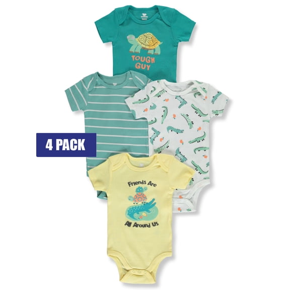 Koala Baby Baby Boys' 4-Pack Tuff Bodysuits Color: green Size: 6 - 9 months