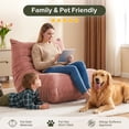 thumbnail image 4 of Walsunny Bean Bag Chair Memory Foam Bean Bag Sofa, Caterpillar Sofa, Lazy Sofa Chair Floor Sofa Couch Single Lounge Chair for Living Room, Bedroom, Office, Dorm, Pink, 4 of 8