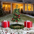 thumbnail image 6 of 30 Inch Artificial Christmas Tree with LED Lights Battery Operated Outdoor Xmas Tree with Pine Cones Golden Red Berries for Porch Pathway Holiday Decor, 6 of 6