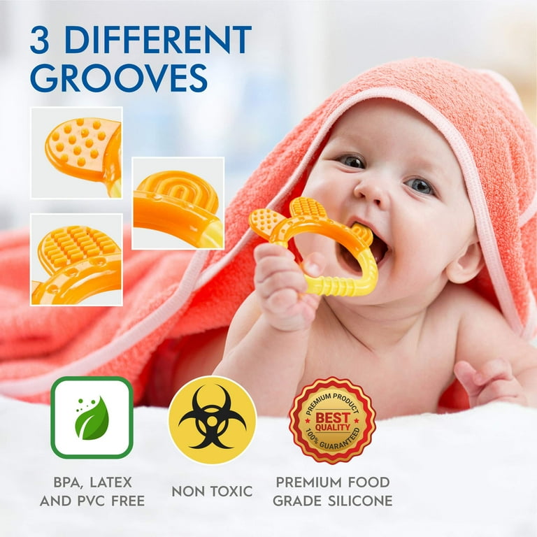 Baby Teething Toys for Newborn Infants 6 Pack Freezer Safe BPA Free Infant and Toddler Silicone Teethers Soothe Babies Gums Perfect Baby Shower