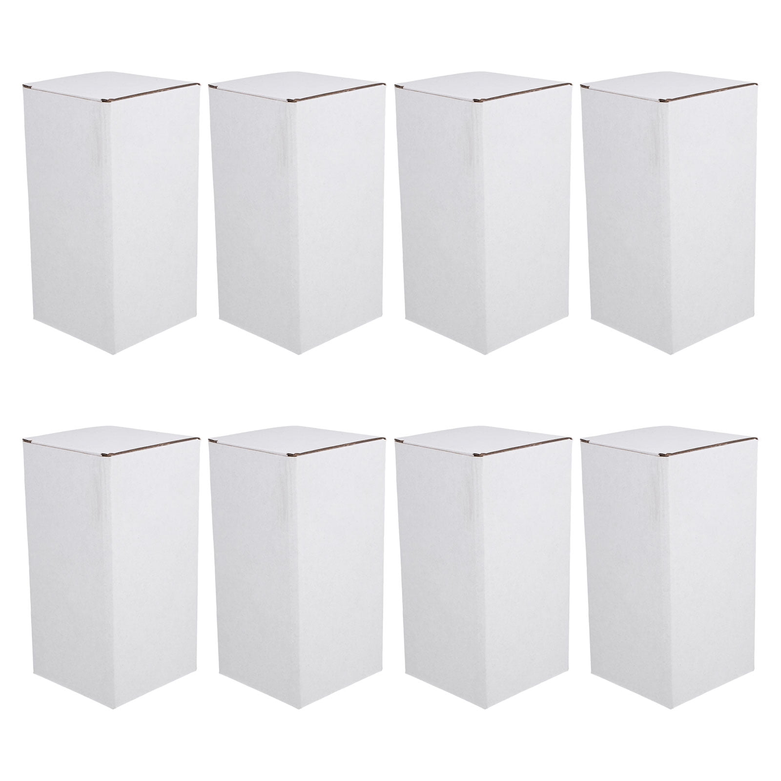 PAMINGONO 8Pcs White Corrugated Cardboard Moving Boxes for Packing Heavy Items with Reinforced Support