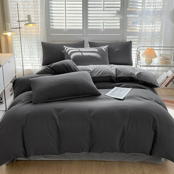 Muecwrye Bedding Comforter Sets, Queen Sheet Set,Washable Cotton Sheets, King Size Comforter Set, Twin Mattress Protector, Standard Size Set of 4 (1 Duvet Cover, 1 Bed sheet, 2 Pillow Covers)