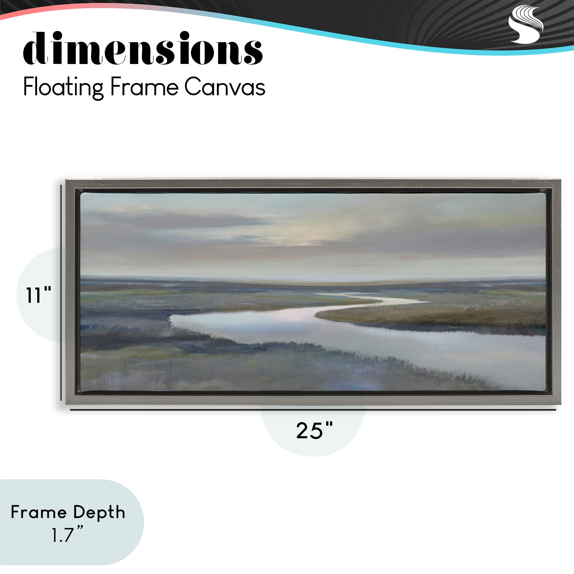 Stupell Industries Foggy Riverbend Atmosphere Gray Framed Floater Canvas Wall Art, design by Christy McKee