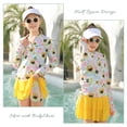 thumbnail image 6 of Lanbubble Girls Long Sleeve Rash Guard Swimsuit Set Kids 2-Piece Tankini UPF 50+ Swimwear with Skort Side 5-6 Years, 6 of 7