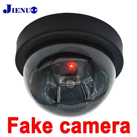 Black Fake Dome Camera Red Flashing LED Light Dummy CCTV  Home Office Fake Surveillance Security