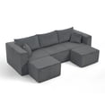 thumbnail image 6 of 94.1" modular Sectional Sofa,Compressed Corduroy couch, Comfy Compression Sofa for small spaces, Gray, 6 of 6