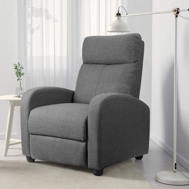 Lacoo Fabric Single Sofa Recliner with Padded Seat , Gray