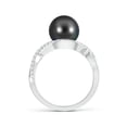 thumbnail image 2 of ANGARA Tahitian Cultured Pearl Infinity Ring with Diamonds in 14K White Gold for Women | June Birthstone, Birthday, Anniversary, Jewelry Gift for Women | Pearl Ring, 2 of 7