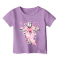 thumbnail image 3 of Gzbliryd Easter Day Shirts Funny Rabbit Graphic Printed Tee Easter Shirt for Little Girls Boys Soft and Breathable Summer Dailywear Clothing (Light Purple,8-9 Years), 3 of 3