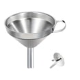 thumbnail image 2 of Large Stainless Steel Kitchen Funnel Set with Removable Strainer & Cleaning Brush - 304 Metal Funnel for Transferring Oil, Juice & Wine, 6.7 Inch, 2 of 9