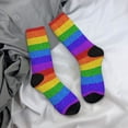 thumbnail image 5 of Pofeuu Colorful Glitter Rainbow Print Crew Socks, Adult Running Hiking Socks for Youth and Adult, 5 of 6