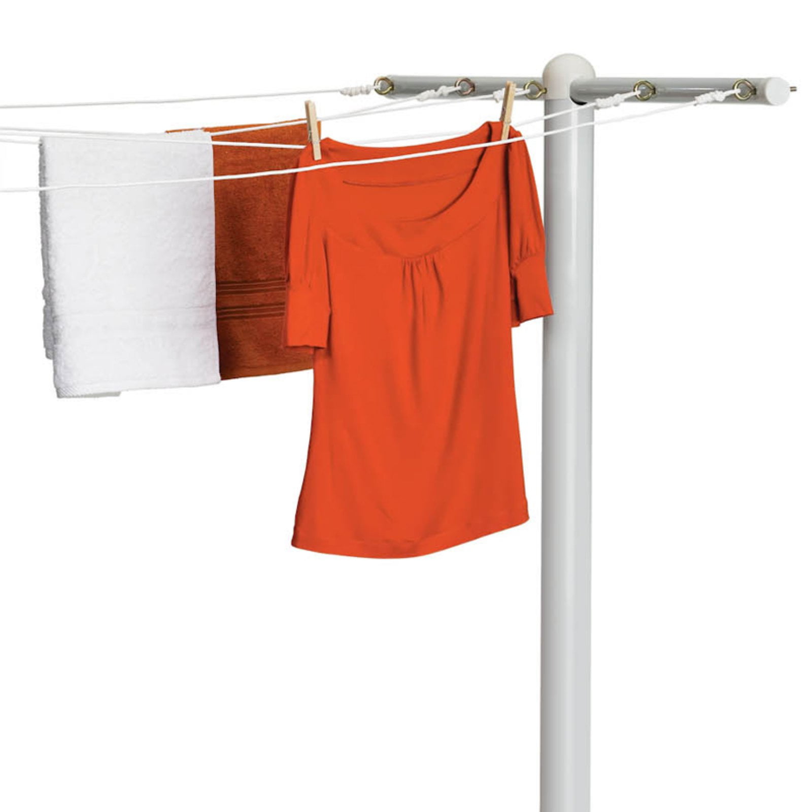 Honey Can Do TPost Outdoor Clothesline with 5 Lines