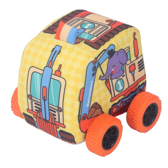 Tela Niños Tire Hacia Atrás Coche, Tela Caricatura Estuche de Transporte Tire Hacia Atrás Coches Interacción Entre e Hijos Suave Bebé Vehículo Juguete para 1 A 3 Años de