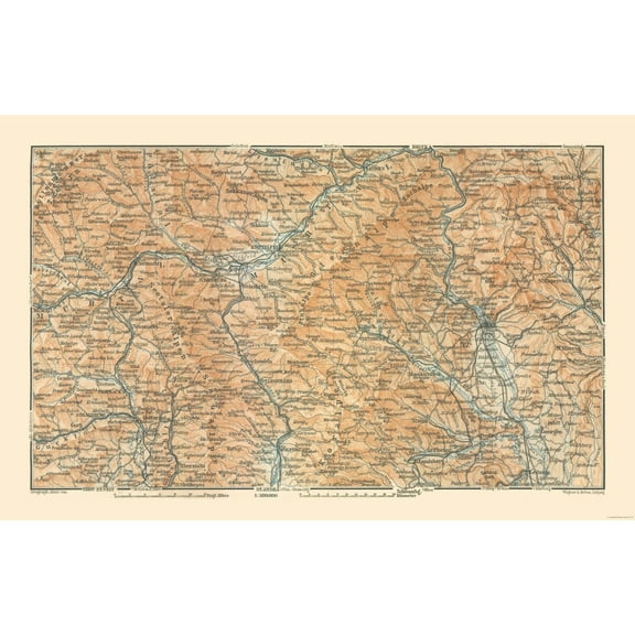 Historic Map - Styria Austria - Baedeker 1910 - Vintage Wall Art