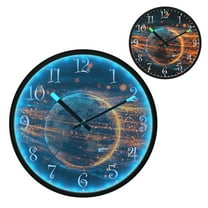 Voice Activated Clock with Glow Light 12 Inch Large Silent Wall Clock Battery Operated for Home Decor Digital Art Of The Earth