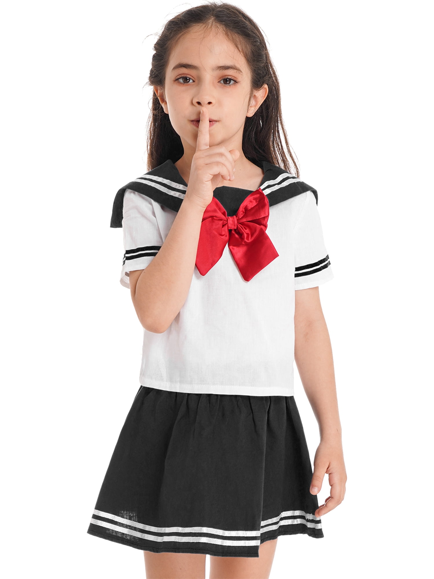 iiniim Kids Girls School Uniform Dress Japanese Anime Classic Navy