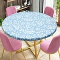 thumbnail image 4 of Elastic Edged Vinyl Fitted Tablecloth  Flannel Backed Table Cover Waterproof Wipeable Table Cloth, 4 of 8