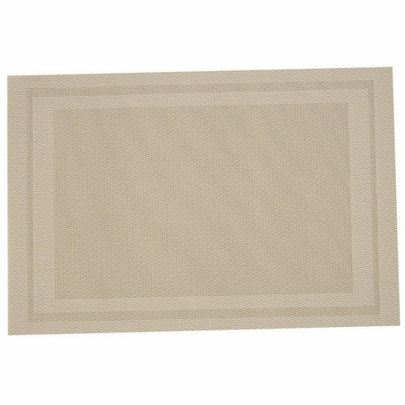 EASTIN Placemat Placemats Set of 4 Woven Vinyl Placemat for Dining Table Washable Wipeable Kitchen Place Mats Indoor Outdoor Table Mats 02 Beige 4 Pcs Brown
