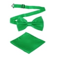 thumbnail image 1 of Pajarita para hombres, pajaritas ajustables con pañuelo de bolsillo, conjuntos de pajaritas preatadas para bodas (Verde), 1 of 6