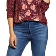 thumbnail image 3 of LUCKY BRAND Womens Maroon Printed Long Sleeve Scoop Neck T-Shirt Size: XL, 3 of 3