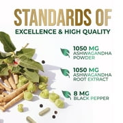 Ashwagandha Supplements - Premium Ashwagandha Capsule for Women & Men, Natural Antioxidant Support Ashwa Root Extract, Extra Strength Calm Support with Black Pepper, Vegan - USA Bottled, 180 Capsules