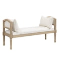 thumbnail image 3 of Christopher Knight Home Upholstered Bench with Turned Legs and Side Pillows, Farmhouse Accent Seating, Beige, 3 of 8