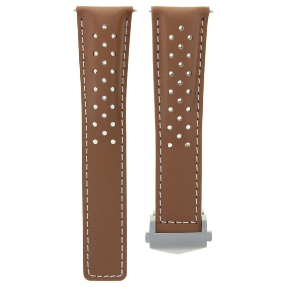 LEATHER WATCH STRAP 20MM FOR TAG HEUER CARRERA   CLASP WAY211C, WBD2120 TAN WS