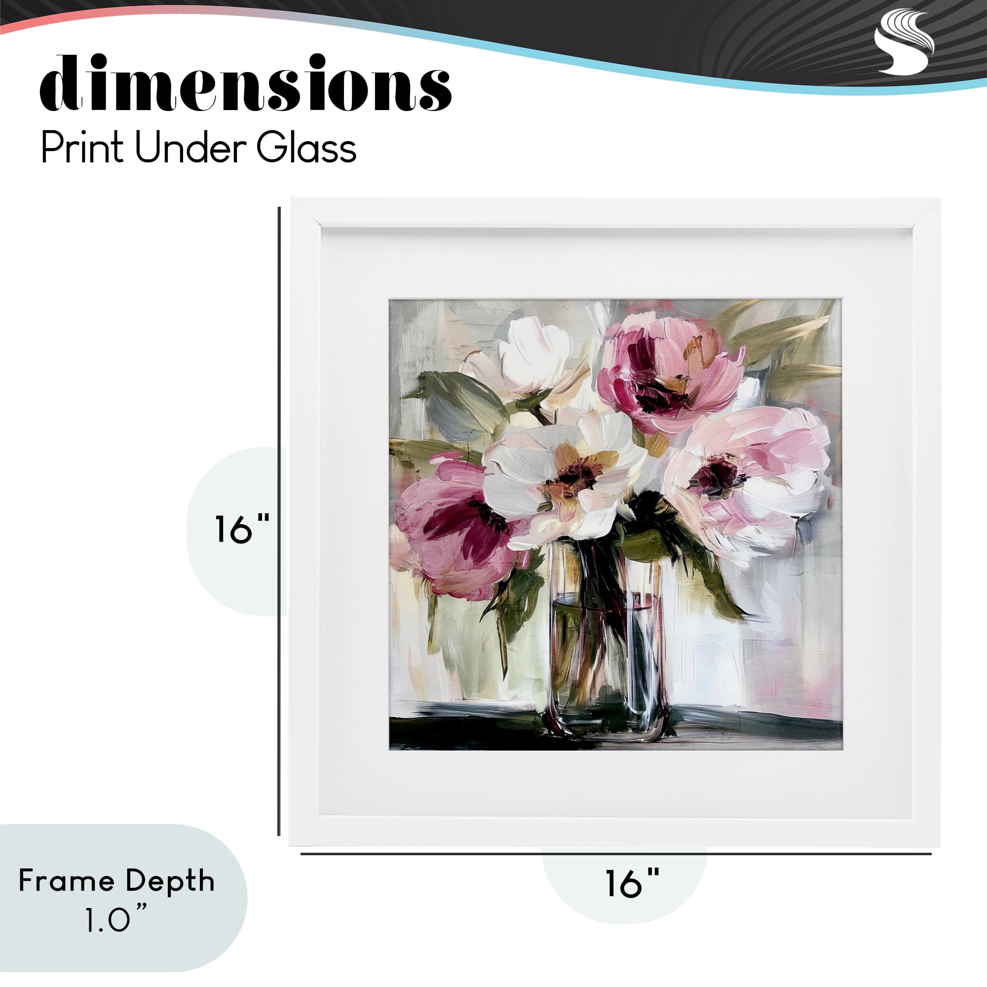 Stupell Industries Resonance Flower Vase White Framed Print Under Glass, design by Annabelle Hall